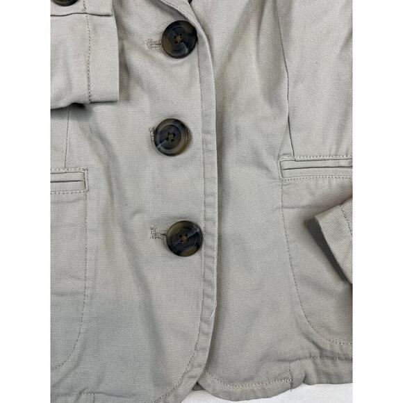 LL Bean Blazer Womens Size 4 Tan Khaki Button Jacket Workwear Dresswear Career - Picture 5 of 10